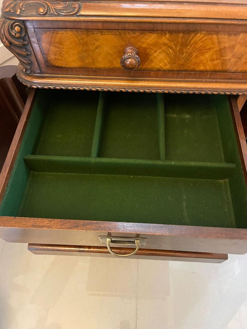 Superb Quality Antique Carved Burr Walnut Sideboard by Maple and Co. - Image 7